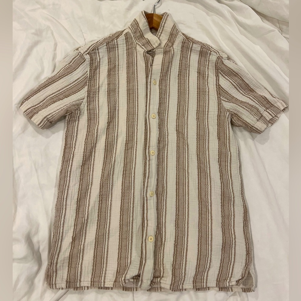 Men’s Zara Linen Short Sleeve Button Down shirt Small
